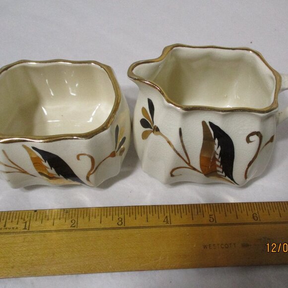 Vintage Staffordshire England Sandland Ware Sugar & Creamer Set MCM Mid-Century - Picture 12 of 12
